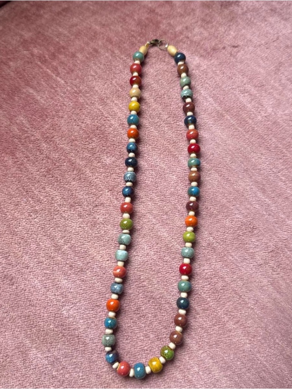 Handmade Multicolor Ceramic Beaded Necklace